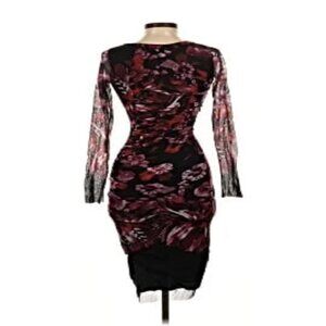 Jean Paul Gaultier Fuzzi Red Pink Floral Ruched Dress XS